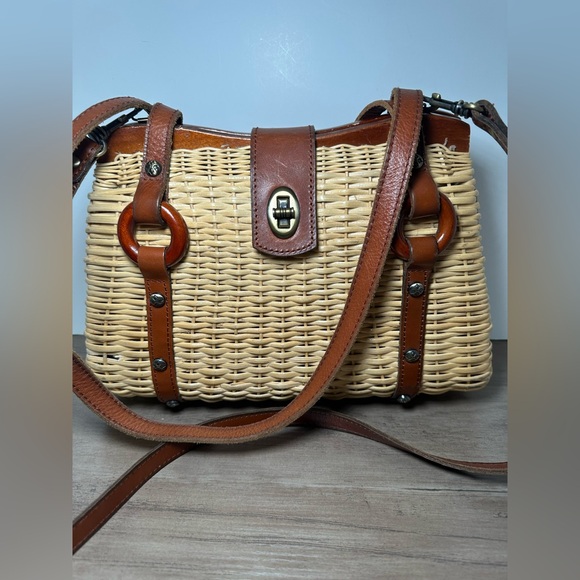 Patricia Nash Marcianise Satchel Spins Wicker Collection Basket Purse. - Picture 2 of 11